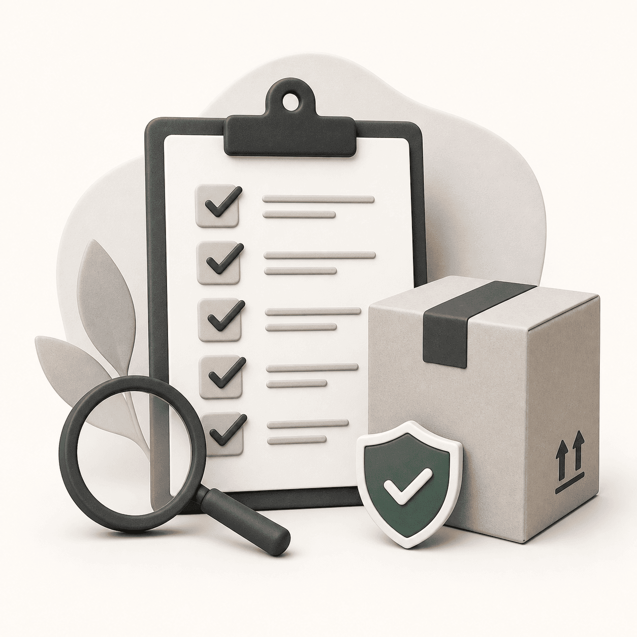 Ilustrasi checklist sebelum membayar barang online dengan paket dan perlindungan transaksi
